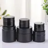 Botella de Vidrio Negra Engrosada Nueva Set de Viaje Botella Vacía Portátil Loción para el Cuidado de la Piel Crema Facial Cosméticos