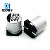Condensador electrolítico de aluminio de parche de 6,3 V, 330 UF, 6 x 7 mm, 330 UF, 6,3 V, 8 x 6,5 mm, Canhong, venta directa de fábrica