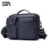 Couro de Leão Velho Couro Masculino Crossbody Bolsa de Negócios Ombro Horizontal Quadrado Top Layer Couro Bolsa Novo Estilo
