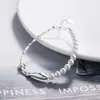 Pulseira de Prata Esterlina S925 Peixe Prateado Quebrado Pérola para Mulheres, Estilo Ins Design de Moda Nicho Pulseira de Amizade Atacado