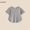 Camiseta de Manga Corta para Niños 2025 Verano Nuevo Estilo Estilo Occidental Algodón Puro Camiseta de Cuello Redondo Versátil Estilo Coreano Camiseta de Moda
