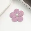 Nuevo Lámpara de perlas núcleo de terciopelo flor rayada accesorios para la cabeza de niños accesorios de broche de flores DIY accesorios para ropa bolso