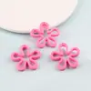 Macaron Ola Grande Hueca Flor de Cinco Pétalos Acrílico DIY Pendientes Hechos a Mano Accesorios para el Cabello Materiales Accesorios de Joyería