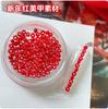 Ano Novo Festivo Vermelho Micro-diamante Contas Nail Art Material Tridimensional Quadrado Cristal Vara Unhas Vestir Armadura Decoração