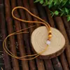 Contas de jade de mão com cordões penduráveis, pontas de cordão em fatia de jade, nó chinês DIY, sachês em estoque, ornamentos de jade e cordões decorativos para pendurar