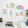 Nueva Pintura Simple Colorida Inspiradora Positiva en Inglés para Habitación Infantil Aula Decoración de Pared Núcleo de Pintura Sin Marco Venta al por Mayor