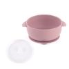 Tigela de Silicone para Bebê Mais Vendida Transfronteiriça, Tigela para Bebê com Forte Sucção na Base, Tampa Transparente à Prova de Poeira, Anti-Escaldante, Alças Duplas