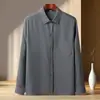 Camisas Casuales de Manga Larga para Hombres de Mediana Edad y Mayores, Primavera y Verano, Seda de Hielo, Tallas Grandes, Camisas con Cuello para Mayores, Abuelo y Papá, Delgadas