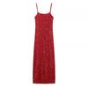 Comércio exterior europeu e americano roupas femininas atacado 2024 Festival da Primavera vestido de lantejoulas duras estilingue slim emagrecimento vestido de uma etapa saia longa