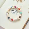 Pulseira mista de cerâmica Jingdezhen estilo étnico fresca para estudantes, temperamento fofo, pulseira feminina tecida à mão