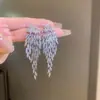 Aretes Ovalados Incrustados de Diamantes, Estilo Retro Europeo y Americano, Brillantes Pendientes de Plata para Noche de Lujo, Joyería de Nicho de Diseñador al por Mayor