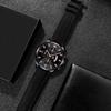 Reloj de Pulsera para Hombre con Calendario en Forma de Abanico, Escamas de Diamante Romano de Tres Ojos, Reloj de Cuarzo para Hombre, de Fábrica Original