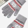 Guantes de punto con forma de copo de nieve grande y jacquard con pantalla táctil, cálidos guantes de lana para mujer, en stock, venta al por mayor