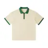 Camisa Polo Académica Pesada Marca Chao 240g Estampado LOGO Color de Contraste Pareja Solapa Joker Bordado Figura Camiseta