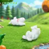 Figuras de animais de família de coelhos mais vendidas internacionalmente, decorações de paisagem em miniatura, acessórios DIY, enfeites de resina
