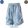 Conjunto de Camisa con Solapa Tie-Dye de Alta Calidad y Shorts de la Marca Nasa para Hombre, Conjunto Completo de Moda Casual de Verano
