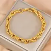 Pulsera Hip-Hop de Acero Inoxidable Resistente con Cierre Entrelazado Transfronterizo Europeo y Americano Textura Retro Cadena Gruesa Joyería Versátil para Manos para Hombres y Mujeres