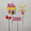 Nova Casa de Campo Pastoral Mori Casa de Cogumelo Decoração de Bolo Moinho de Vento Plug-in Indicador de Tráfego Cerca Cartão Criativo