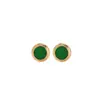 Pendientes Yilu de plata S925 pura chapados en oro con jadeíta verde seco, modernos, sencillos, elegantes, versátiles para ir al trabajo, pendientes redondos de plata