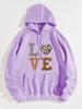 Amor Moletom Suéter com capuz europeu e americano suéter de letra simples Moletom Oversized