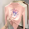 Y2344# Otoño/Invierno Niñas Terciopelo Alemán Comodín Cuello Semi-alto Camiseta Básica Terciopelo Alemán Kulomie Cálido y Estilo Extranjero para Niños