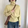 Suéter de Cuello Alto de Color Sólido Transfronterizo Europeo y Americano para Mujer 2026 Otoño Invierno Holgado Versátil Jersey de Punto Estilo Perezoso Prenda Base para Mujer