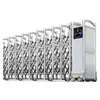 Puerta automática de acero inoxidable de fábrica, puerta plegable automática inteligente residencial, puerta retráctil sin rieles con control remoto escolar