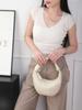 Bolso Bandolera de Piel de Vacuno de Primera Capa para Mujer Cuerno Combinable Albóndigas Concha Bolso de Moda Bolso de Mano Clásico Cuero Genuino Suave