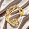 Anillo Geométrico de Acero Inoxidable con Diseño Hueco de Amazon, Joyería Ajustable de Acero de Titanio para Mujer, Pulsera de Cristal Natural