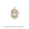 Joia Transfronteiriça Aço Inoxidável Vidro Diamante Pingente Joias Colar Pingente Versátil Acessórios Artesanais DIY Formato Quadrado