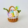 Cesta Mini de Flores Tejida a Crochet con Lana Hecha a Mano, Combinación Floral Colorida y Linda, Decoración del Hogar, Regalo Popular al por Mayor