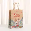 Saco de papel de desenho animado fofo Saco de presente de Natal Saco de compras Saco de embalagem de doces de festa e feriado Saco de presente para viagem