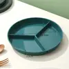 Prato redutor de gordura com três compartimentos com prato de acompanhamentos doméstico salada de macarrão bolinho prato de separação de frutas prato de sobremesa lanche