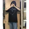 Camiseta Retrô Estilo Americano Amor Manga Curta Feminina Verão Solta Moda Ins Marca Design Sense Nicho Oversize Meia Manga Top