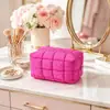 Bolsa de Maquillaje Acolchada de Color Sólido Transfronteriza, Bolsa de Almacenamiento Cosmético Portátil de Gran Capacidad, Bolso de Mano Elegante y de Moda para Salidas