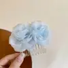 Pente de Cabelo Floral Transparente Ultra-Fada do Dia de Primavera, Acessório de Penteado Doce e Gentil, Pente de Cabelo Suave, Presilha para Franja para Mulheres
