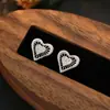 Aretes de Corazón Hueco Estilo Francés con Diamantes, Aretes de Diseño de Moda Únicos, Accesorios de Nicho Similares a los de Xiaohongshu