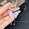 Collar con Lazo de Piedra Ojo de Gato y Colgante de Mariposa, Dulce Accesorio para el Cuello, Artículo Popular para Transmisiones en Vivo, Ventas Directas de Fábrica y Venta al por Mayor