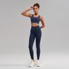 Conjunto de Roupas de Yoga, Conjunto de Duas Peças Feminino de Alta Qualidade, Cintura Alta, Justo ao Corpo, Calça de Yoga Esportiva Versátil, Calça de Fitness e Sutiã Cor de Pêssego