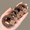 Banda de goma elástica de alta calidad, hecha a mano, con cuerda torcida, anillo para el cabello para niñas, chaqueta de cuero japonesa y coreana, tocado con cola alta