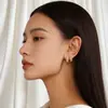 Brincos Europeus e Americanos Transfronteiriços de Aço Titânio, Argolas Lisas de Zircônia, Brincos Femininos de Aço Inoxidável, Brincos Elegantes, Joias para Piercing