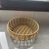 Prato de exibição de lanches e sobremesas trançado Cesta de frutas para o chá Cesta trançada para caçarola Cesta de pão para sala de estar da casa Prato de frutas secas