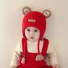 Gorro de Bebé Lana Gorro Infantil Otoño Invierno Niños y Niñas Lindo Tejido Súper Adorable Cálido Resistente al Frío Gorro con Protección para las Orejas