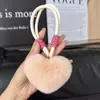 Lindo Conejo Rex Real Peluche Pequeño Corazón de Melocotón Llavero de Coche Colgante Lindo Bola de Felpa Corazón Mochila Escolar Colgante de Bolso Regalo
