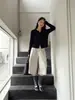 Pantalones Cargo Anchos Relajados y Equilibrados Estilo Retro Tg, Pantalones Acortados de Cintura Alta Adelgazantes Estructurados 2026 Primavera 26606