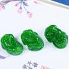 Cuentas de cubo de jade esmeralda grabadas, cuentas sueltas, dragón de hierro, joyería cruda, cuentas de transferencia de dinero, accesorios de bricolaje, camino verde seco