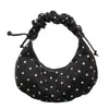 Bolsa plissada estilo coreano, chique, de bolinhas, estilo nicho, para mulheres, nova bolsa pequena versátil de grande capacidade para ombro e transversal, 2026