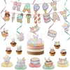Banner de Decoración para Fiesta de Primer Cumpleaños de Bebé Transfronterizo Banderines Macaron para Pasteles Fondo de Bandera Banner de Atmósfera Venta al por Mayor