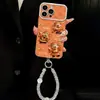 Pulsera del Dios de la Fortuna Adecuada para Funda de Teléfono Apple 17 Pro Max iPhone 15 Modelo Femenino de Año Nuevo 16 Cuero Electrochapado 14
