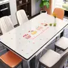 Jogo americano lavável à prova de óleo à prova d'água anti-queimadura isolante térmico protetor de mesa de vidro macio pvc tapete retangular para mesa de centro